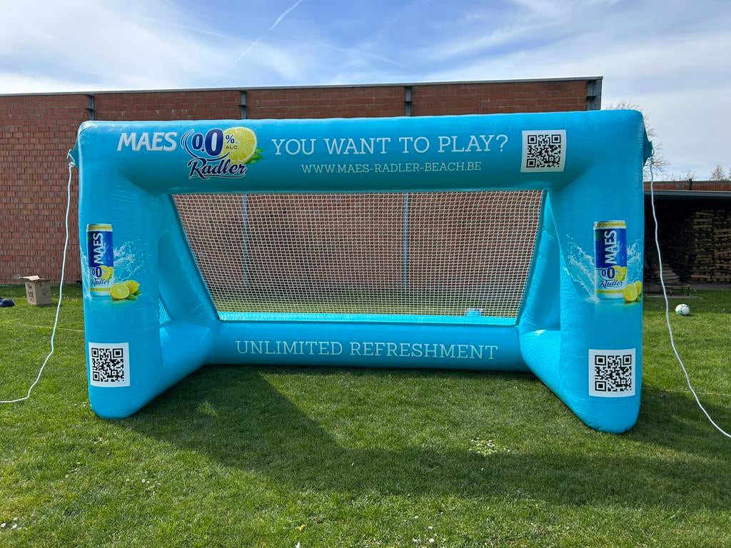 Luchtkasteel goal 2 stuks, Kinderen en Baby's, Speelgoed | Buiten | Opblaasfiguren, Ophalen, Zo goed als nieuw