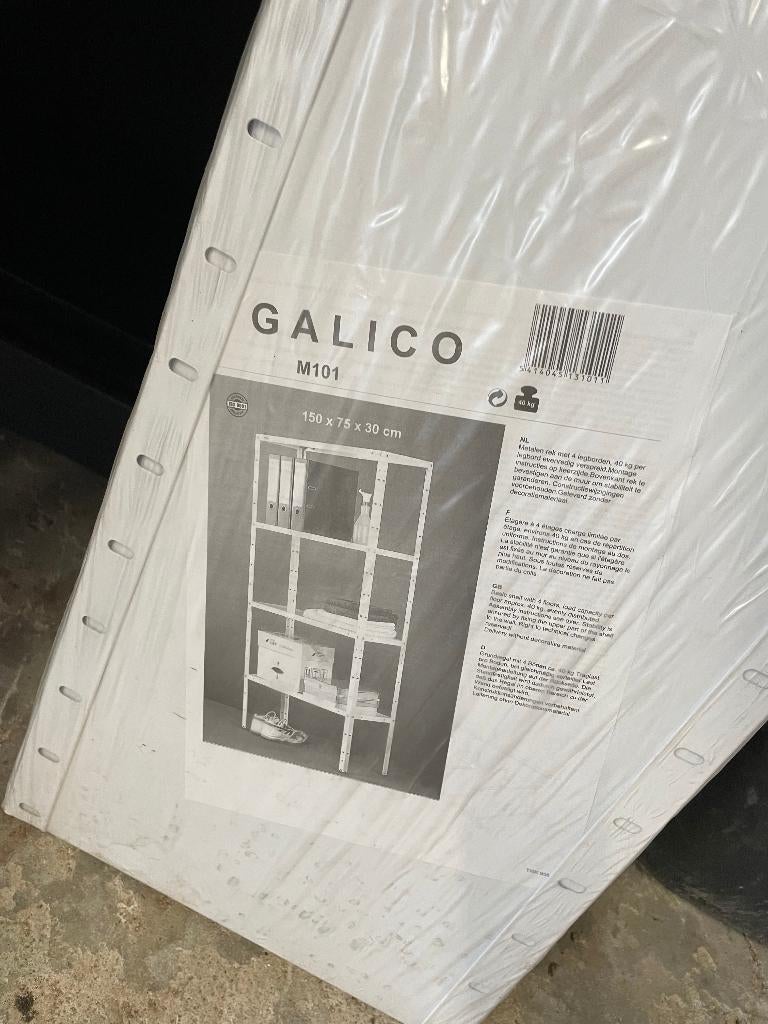 METALEN REK 150X75X30 4 LEGBORDEN WIT galico nieuw 3 stuks, Huis en Inrichting, Ophalen, Nieuw