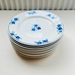 11 assiettes à dessert bleues vintage Boch Mercure, Enlèvement ou Envoi