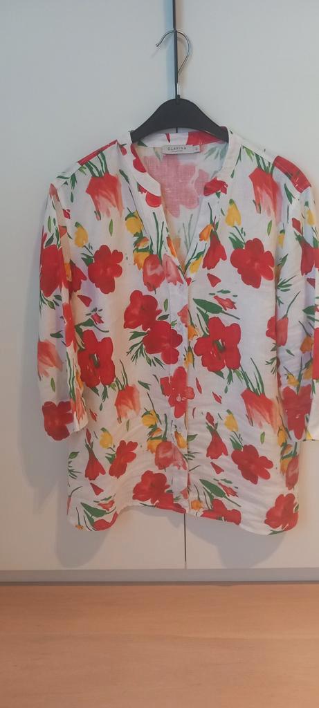 Mooi gekleurd, gebloemd bloesje, maat 42 van Clarina., Kleding | Dames, Blouses en Tunieken, Zo goed als nieuw, Maat 42/44 (L)