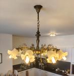 Mooie Bronskleurige Luster Met 8 Armen, Huis en Inrichting, Lampen | Kroonluchters, Ophalen, Gebruikt, Kunststof