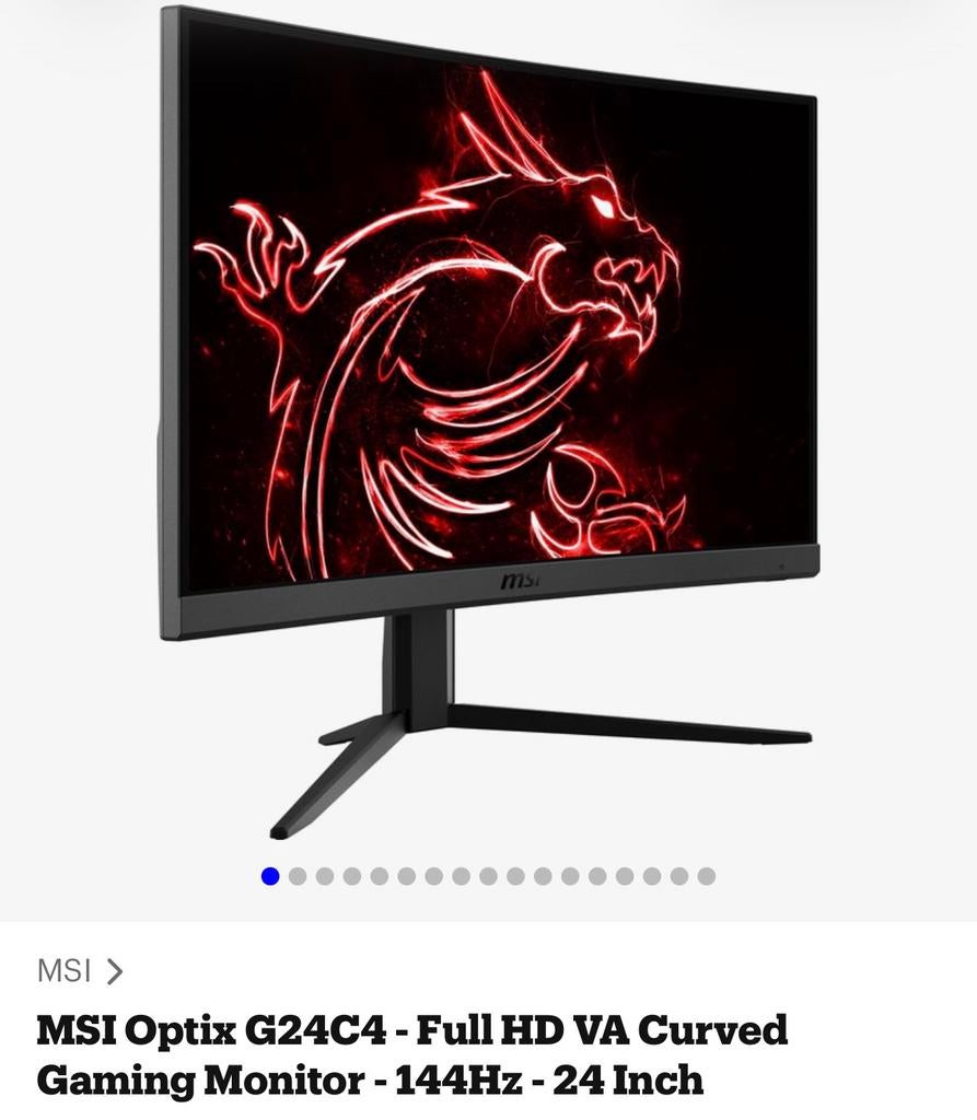 Msi curved gaming monitor 144hz, Computers en Software, Monitoren, Ophalen of Verzenden, Zo goed als nieuw, HDMI, Gaming