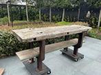 Zware massieve houten werkbank, Ophalen, Gebruikt, Rechthoekig