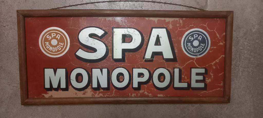 PANNEAU VERRE SPA MONOPOLE, Collections, Enlèvement ou Envoi, Utilisé, Panneau publicitaire