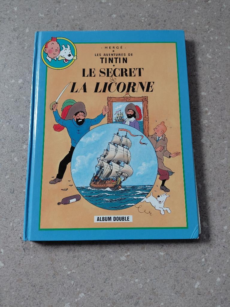 Album double-Le secret et la licorne & Le trésor et Rackham, Eén stripboek, Hergé., Ophalen, Gelezen
