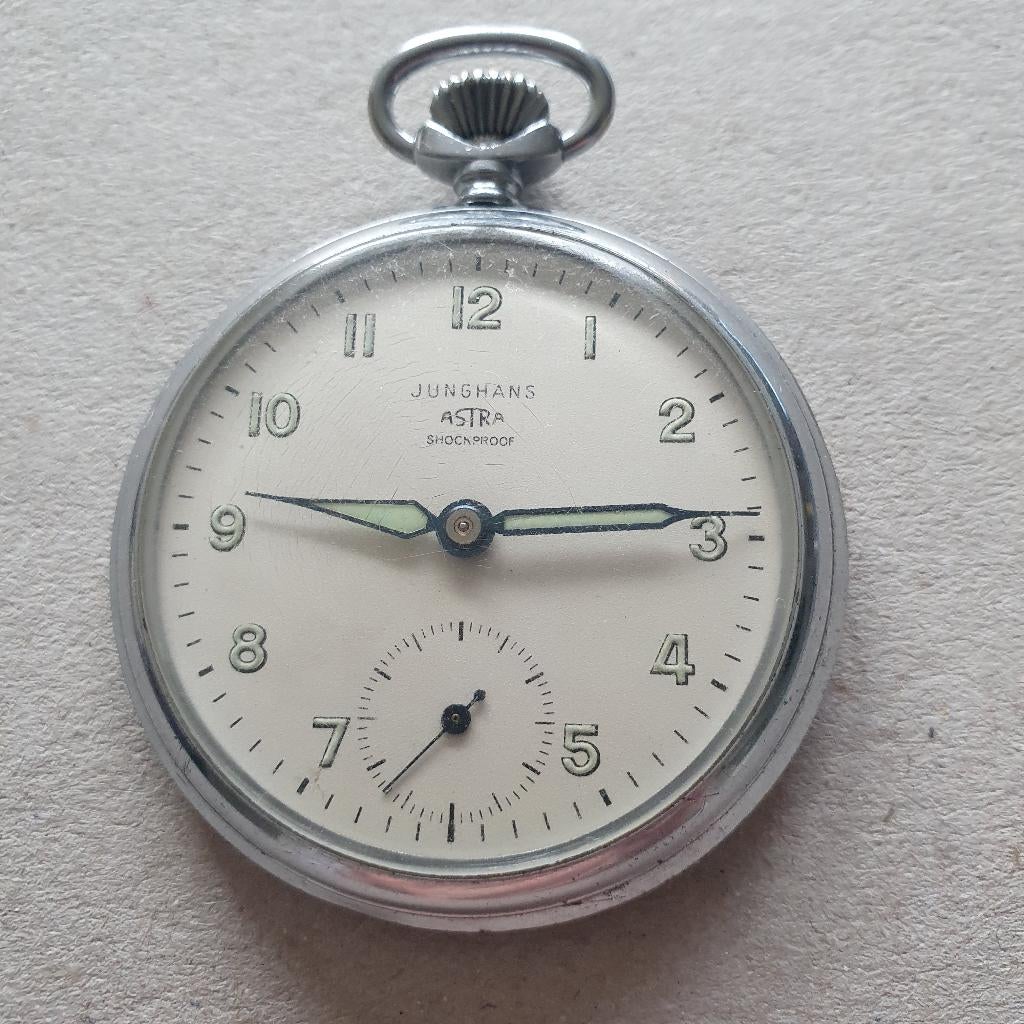 Junghans wekker + zakhorloge (mechanisch), Antiek en Kunst, Ophalen