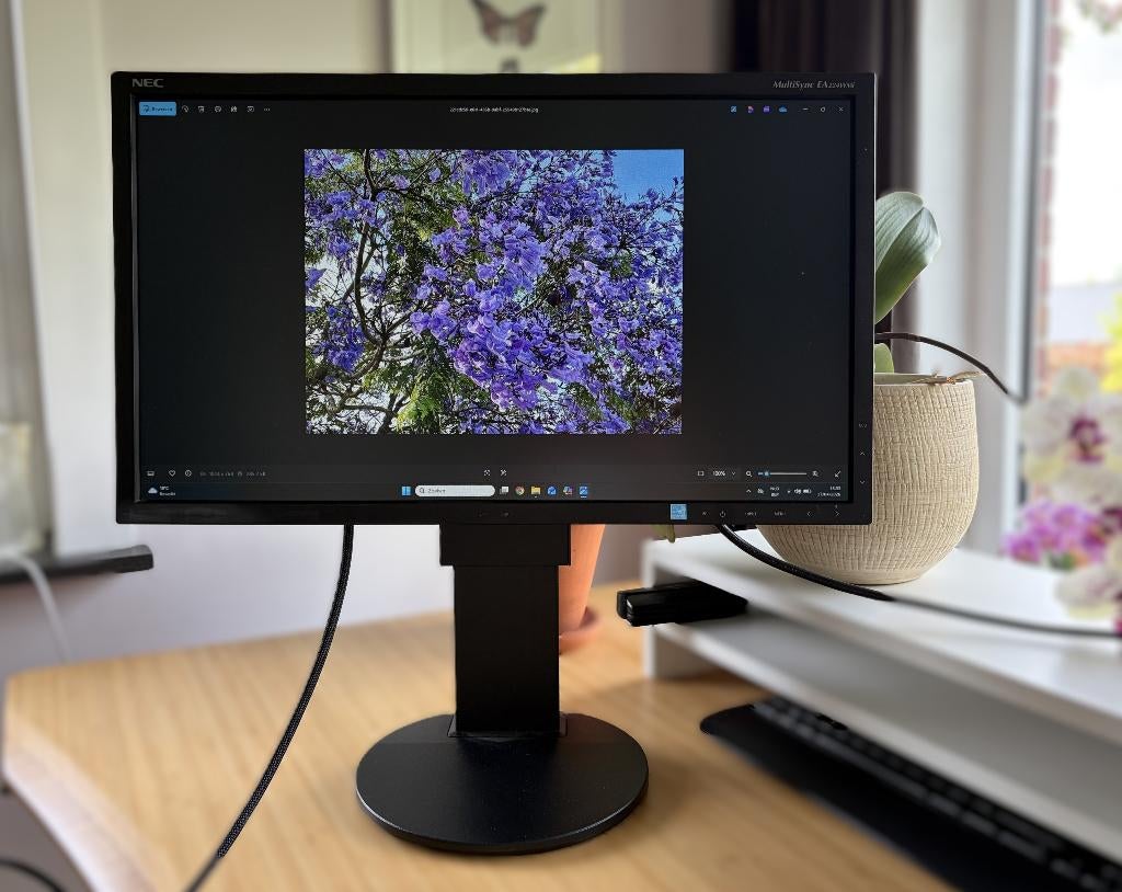 NEC MultiSync EA224WMi-BK 1920 x 1080 LED beeldscherm 22inch, Computers en Software, Monitoren, Ophalen, HDMI, NEC, In hoogte verstelbaar