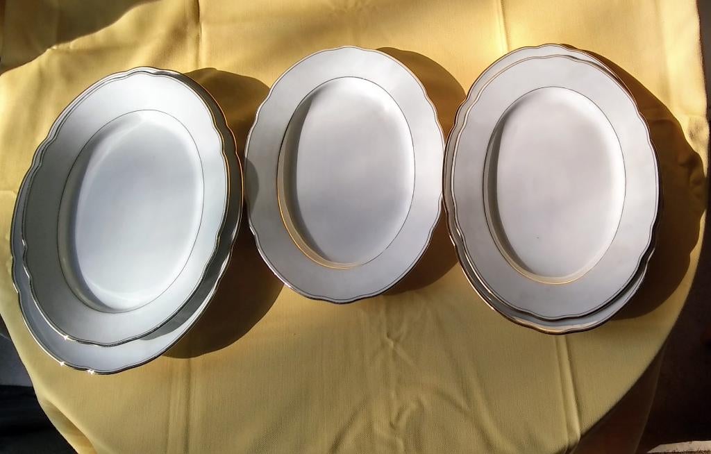 Cinq plats Bavaria blancs, Uni, Comme neuf, Enlèvement, Autres types