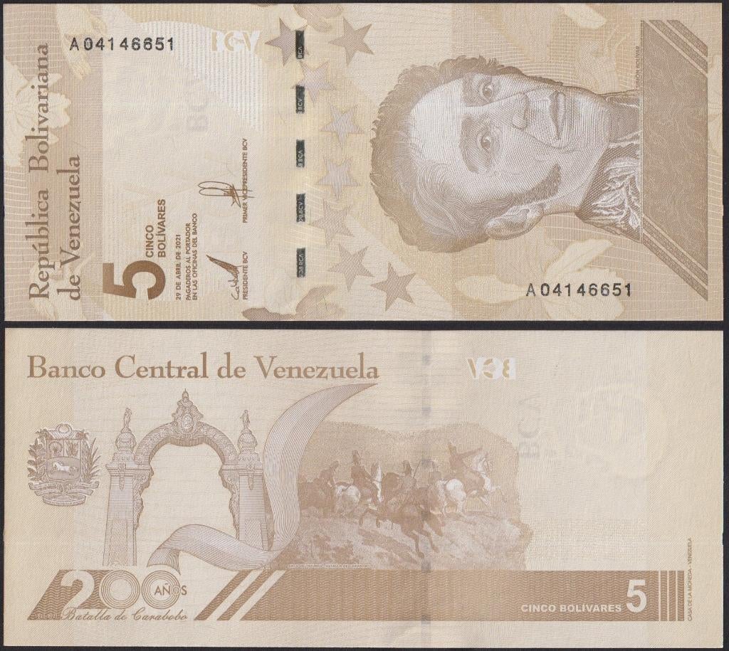 Venezuela 5 Bolivares, Ophalen of Verzenden, Noord-Amerika, Los biljet