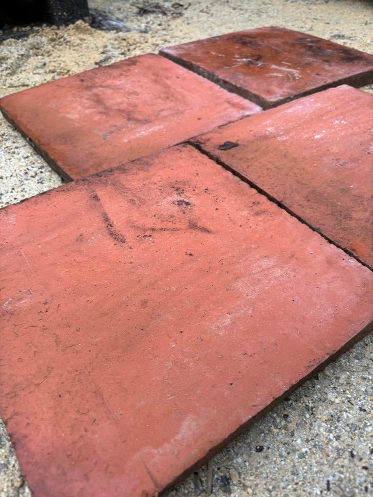 Lot antieke terracotta tegels Voor info BELLEN 0474220705, Antiquités & Art, Antiquités | Assiettes décoratives & Carrelages, Enlèvement