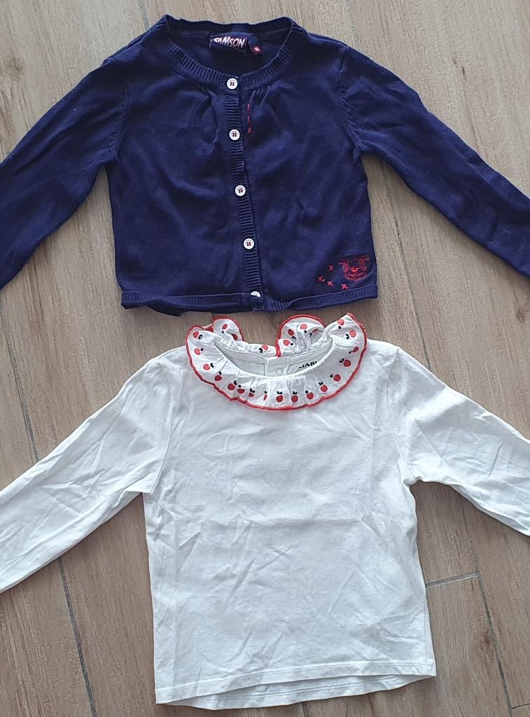 Blouse + gilet fille 2 ans, 86cm, Enlèvement ou Envoi, Fille