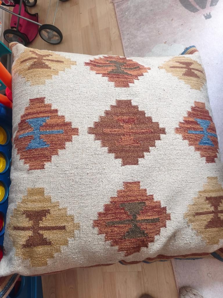 Kelim 95x95 XXL voetenbank, Huis en Inrichting, Ophalen, Zo goed als nieuw, Vierkant