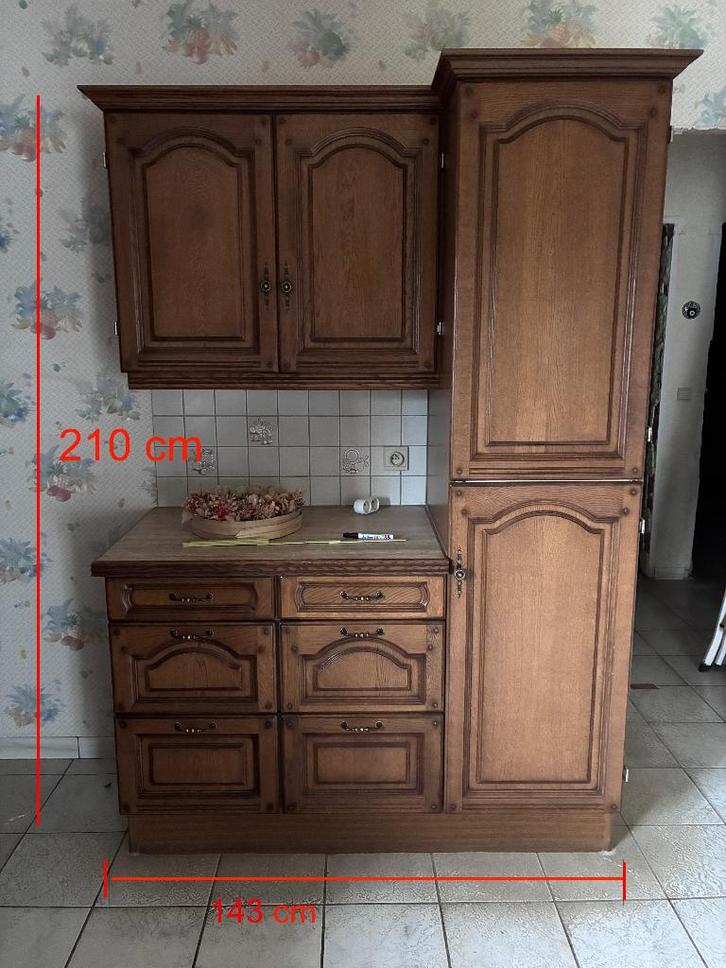 Cuisine en chêne, Maison & Meubles, Cuisine | Cuisines complètes, Utilisé, Cuisine d'angle, Brun, Bois, Enlèvement