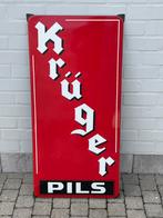 Panneau d'affichage en émail Kruget Pils... ÉTAT NEUF, Enlèvement, Comme neuf, Panneau publicitaire