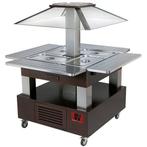 Îlot Buffet Chauffant Diamond Bain-Marie 4x GN1/  Bois Wengé, Enlèvement ou Envoi, Neuf, 8 personnes et plus