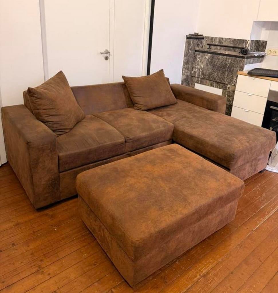 Canapé/canapé-lit avec rangement — brun, Enlèvement, Brun, Tissus