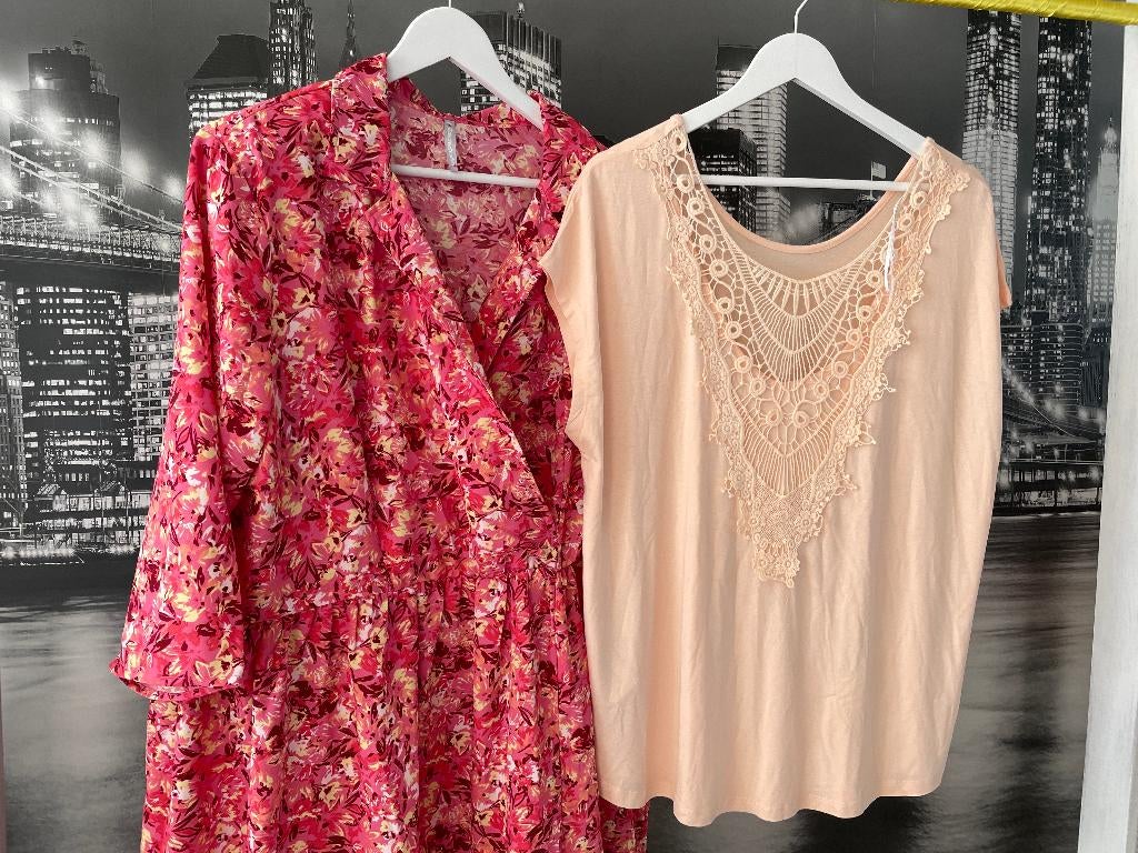 veelkleurig kleedje - maat 48-50 - GRATIS topje, Taille 46/48 (XL) ou plus grande, Autres couleurs, Comme neuf, Sous le genou