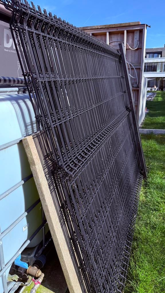 Metalen afsluiting 25 lopende meter + deur, Tuin en Terras, Ophalen, Zo goed als nieuw