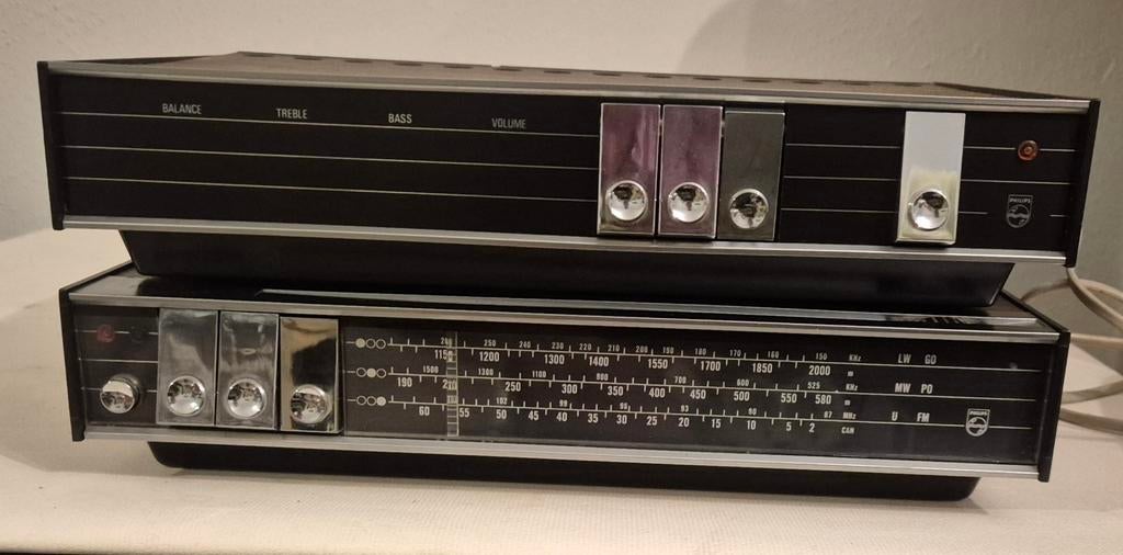Vintage hifi set philips 22rh580 + 22rh690, TV, Hi-fi & Vidéo, Enlèvement, Utilisé