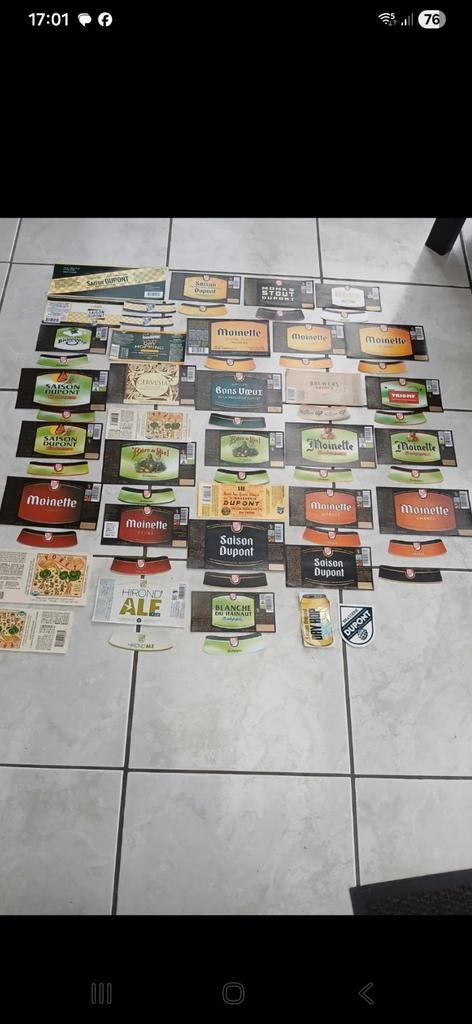 Lot de 30 étiquettes et 26 colorettes de biereBr DUPONT, Collections