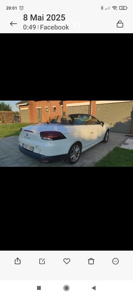 Renault Mégane 3 cabriolet, Auto's, Lederen bekleding, Cabriolet, Wit, Leder