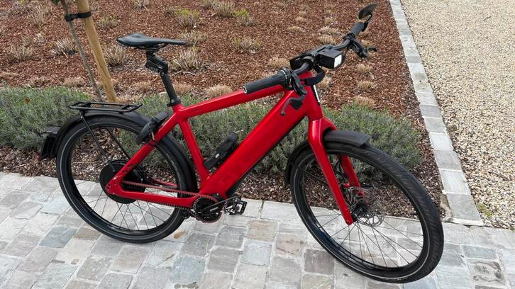 Stromer ST3 Pinion sport L imperial red + ABS, Vélos & Vélomoteurs, Vélos électriques, Comme neuf, Stromer, 50 km par batterie ou plus