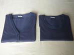 Katoen-Viscose-Polyester Twinset Atmos Fashion, Kleding | Dames, Truien en Vesten, Blauw, Atmos fashion, Maat 42/44 (L), Ophalen of Verzenden