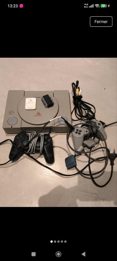Playstation 1 + câble, Enlèvement ou Envoi, Utilisé, Avec 2 manettes, Avec carte mémoire
