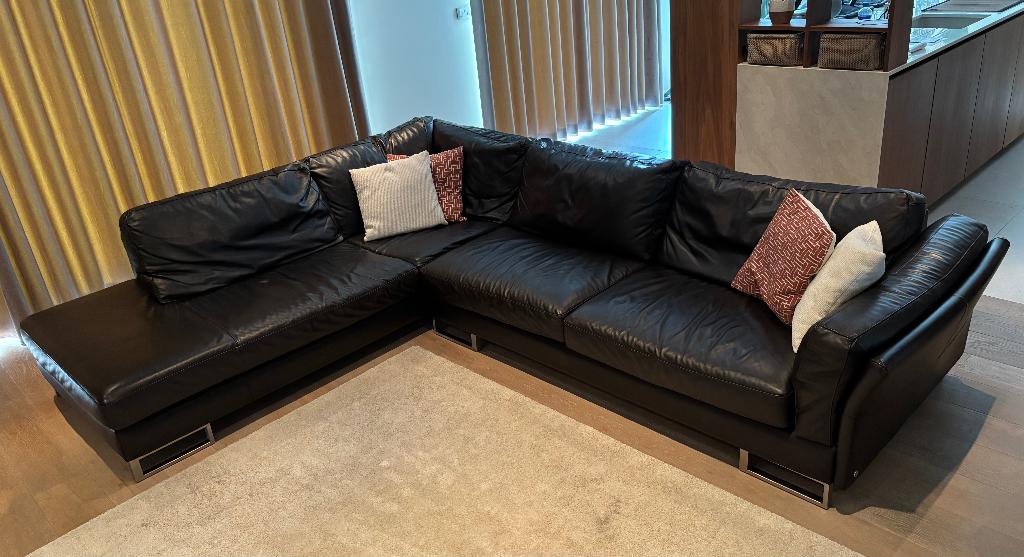 Lederen Hoeksalon (Natuzzi), Ophalen, Gebruikt, Leer