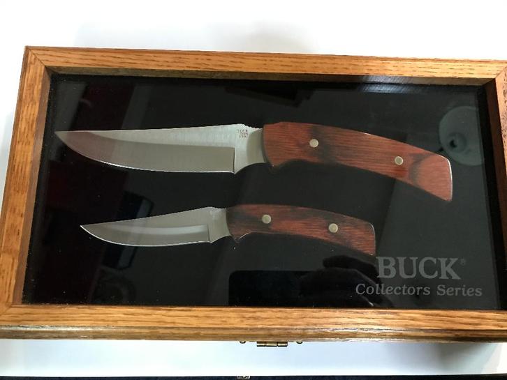 Set BUCK 470/475 1997 Manche en bois Série Collectors bois, Caravanes & Camping, Outils de camping, Neuf, Enlèvement ou Envoi