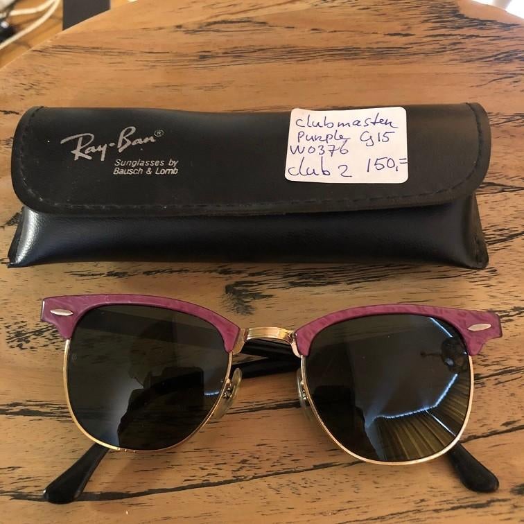 Vintage B&L Ray-ban Clubmaster pink W0376 zonnebril Club2, Gebruikt, Zonnebril, Ophalen of Verzenden, Ray-Ban