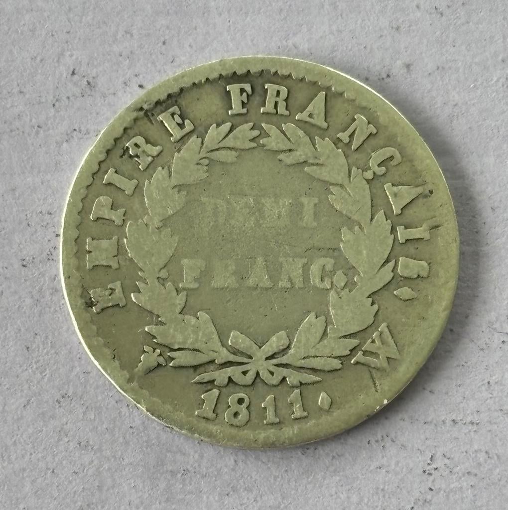 1/2 Fr France 1811 W, Enlèvement ou Envoi, France, Monnaie en vrac, Argent