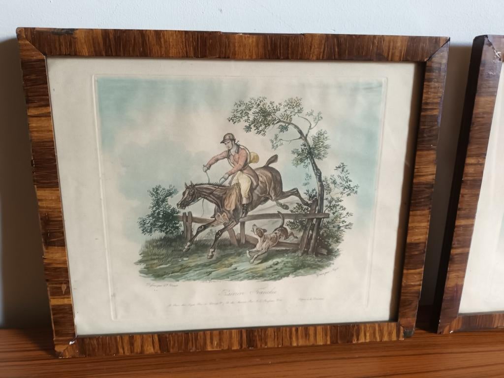 Jean Pierre Marie Jazet: Lot gravures la chasse., Antiek en Kunst, Kunst | Tekeningen en Fotografie, Ophalen of Verzenden