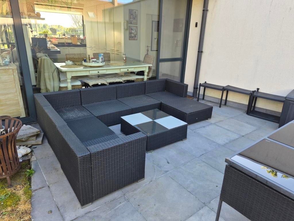 Volledige Lounge- en tuinset + acc., Jardin & Terrasse, Enlèvement, Salons de jardin