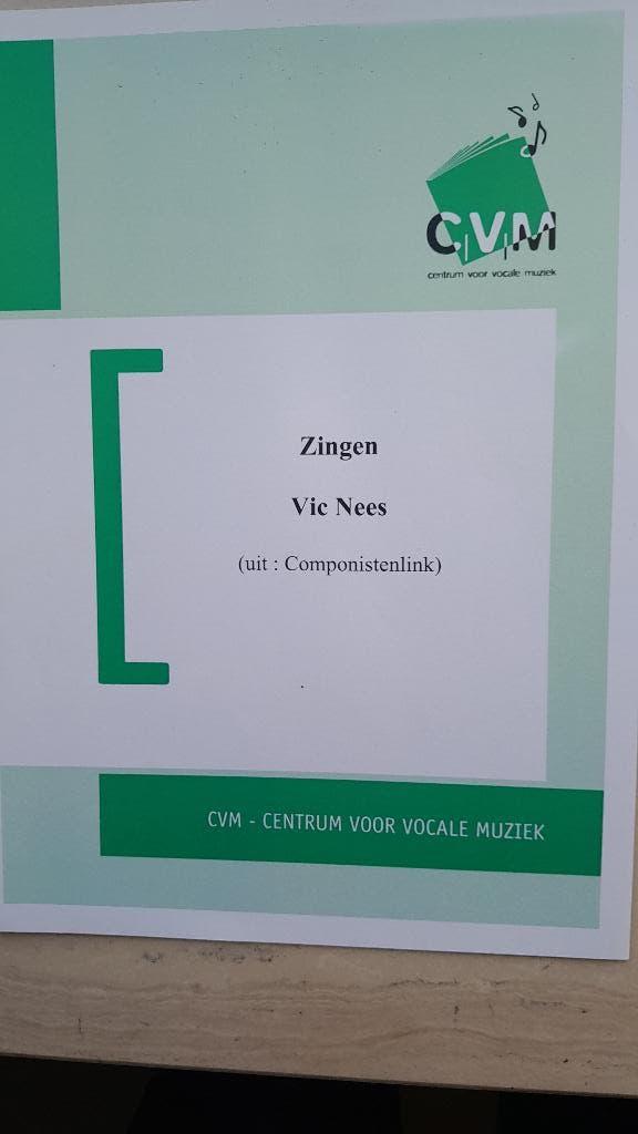 Partituur   " ZINGEN "         Vic Nees, Muziek en Instrumenten, Bladmuziek, Klassiek, Ophalen of Verzenden, Koor, Nieuw