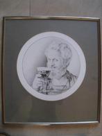 Zelfportret in potlood van schilder Karel Moers, 1988, Enlèvement