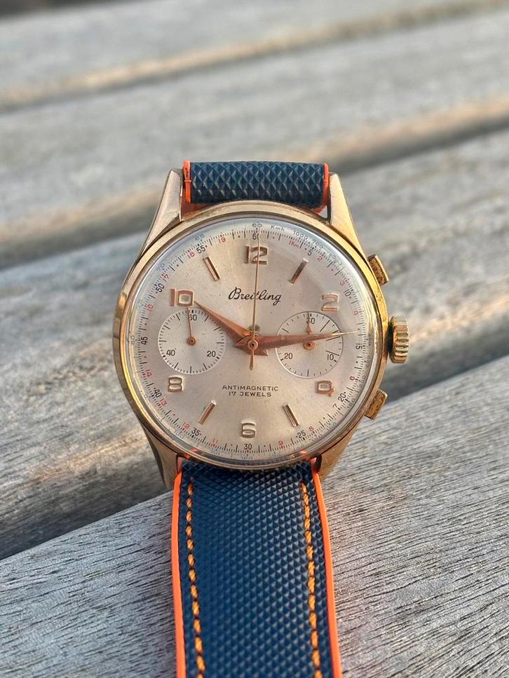 Breitling Landeron Cal. 248, Handtassen en Accessoires, Horloges | Antiek, Breitling, Verguld, Ophalen