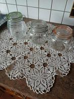 retro glazen voorraad potten met beugelsluiting-set van 3, Ophalen of Verzenden, Zo goed als nieuw, Glas
