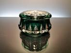 Smaragdgroene kristallen Val Saint Lambert snoepdoos, Antiquités & Art, Antiquités | Verre & Cristal, Enlèvement ou Envoi