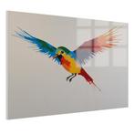 Kleurrijke vliegende vogel Glasschilderij 105x70cm + Ophangs, Huis en Inrichting, Woonaccessoires | Wanddecoraties, Nieuw, Verzenden