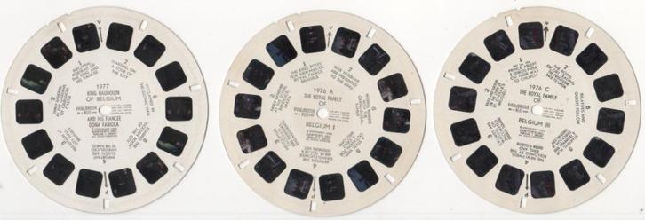 View-master Koning Boudewijn en Koningin Fabiola 9 schijven, Antiek en Kunst, Antiek | Speelgoed, Ophalen of Verzenden