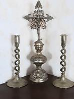 Oude bronzen kandelaars, Antiek en Kunst, Antiek | Kandelaars, Ophalen of Verzenden