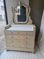 Prachtige commode met schuiven, spiegel met gouden transfer, Ophalen, Zo goed als nieuw