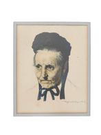 Origineel portret (aquarel) - Rogier Vanderheyen - 1948, Ophalen of Verzenden