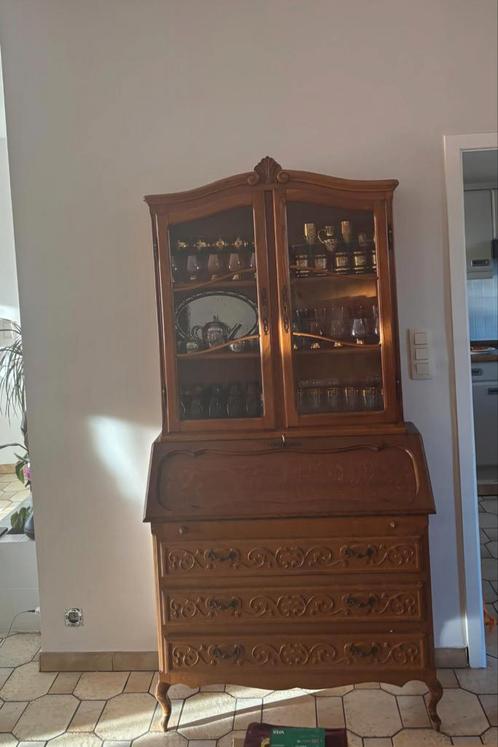2 Antieke Franse secretaire/boekenkast/bureau van eikenhout, Antiek en Kunst, Antiek | Meubels | Kasten, Ophalen
