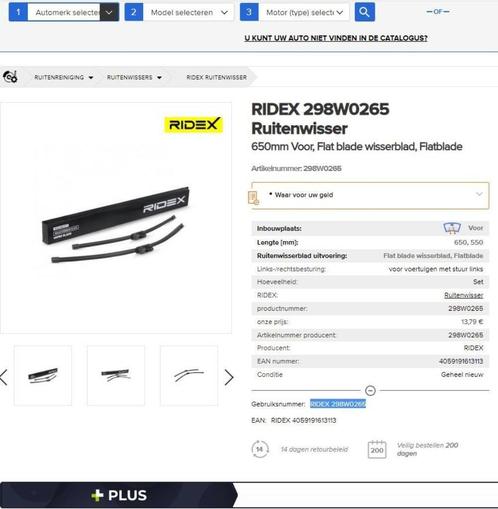 Fiat Ducato ruitenwisser set vooraan Ridex 650+550mm Ridex, Auto-onderdelen, Verlichting, Citroën, Fiat, Mercedes-Benz, Peugeot