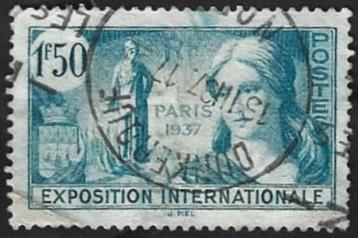 1 Postzegel Frankrijk 1937 Wereldtentoonstelling Parijs beschikbaar voor biedingen