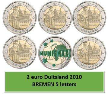 2 euros Allemagne 2010 Brême 5 lettres