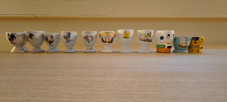 Eierdopjes 1€/st  kip, haan, kuiken, geschilderd, Huis en Inrichting, Keuken | Servies, Zo goed als nieuw, Overige typen, Overige stijlen