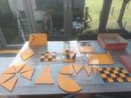 10 oude didactische houten herleidbare school figuren, Antiek en Kunst, Ophalen